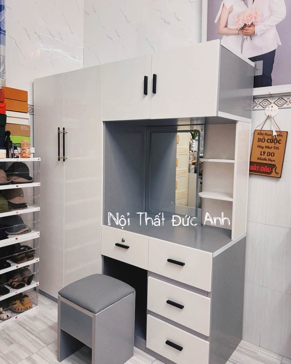Ảnh chi tiết sản phẩm: Tủ Quần Áo Liền Bàn Trang Điểm Nhựa Ecoplast Cao Cấp Đức Anh