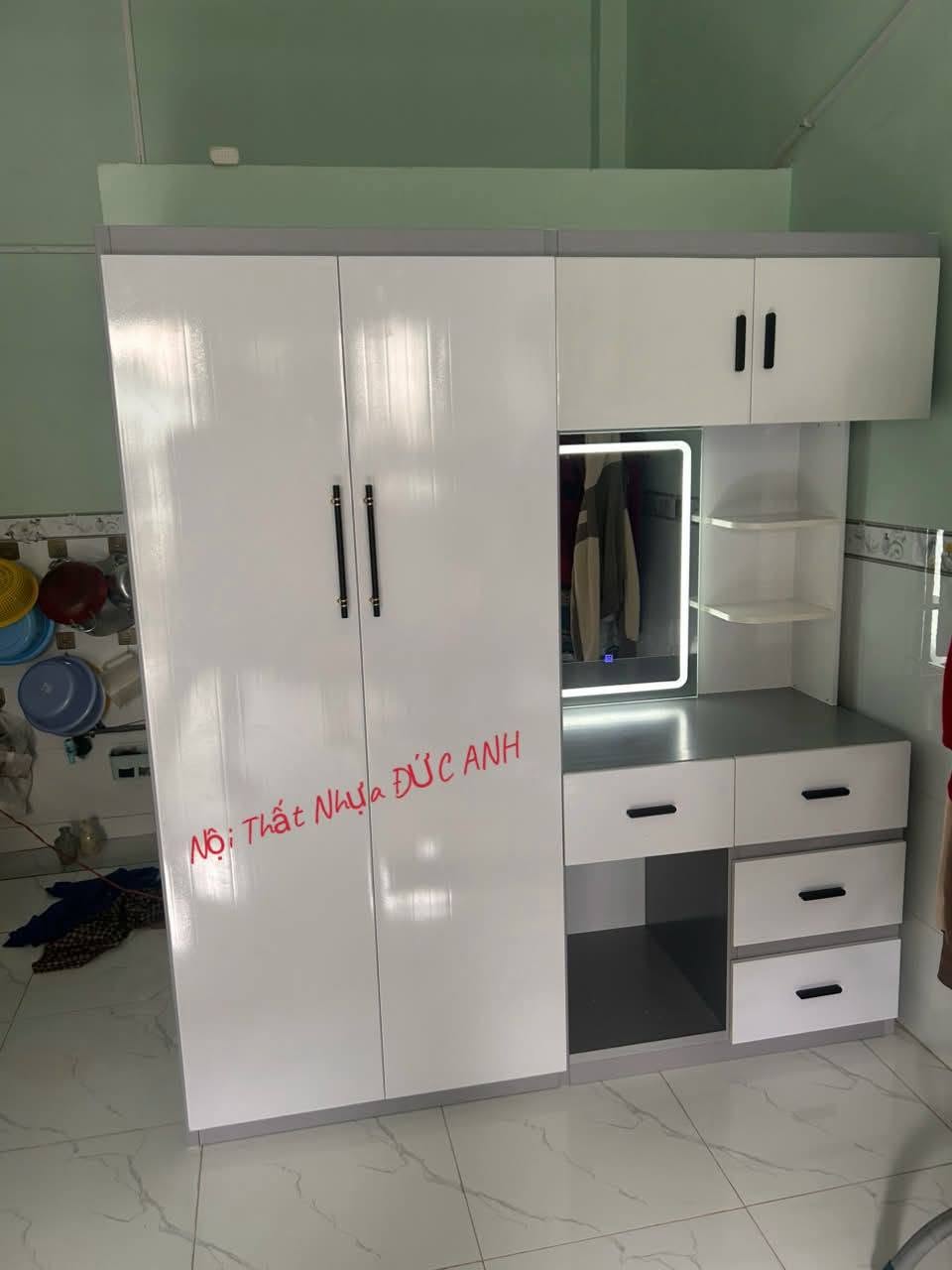 Thumbnail góc 2: Tủ Quần Áo Liền Bàn Trang Điểm Nhựa Ecoplast Cao Cấp Đức Anh